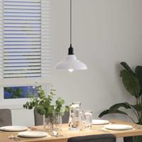Hanglamp in hoogte verstelbaar E27 31 cm metaal glanzend wit - thumbnail