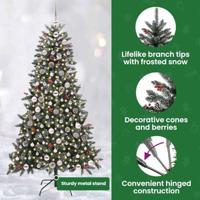 Kunstkerstboom met 300 LED Groen 180 cm PVC en Plastic en Staal - thumbnail