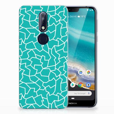 Nokia 7.1 | Hoesje maken | Cracks Blue