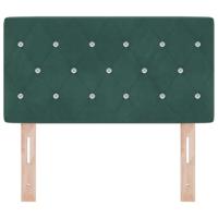 LED Hoofdbord met Kristalknop, Gequilt Donkergroen, 80 cm, Fluweel - thumbnail