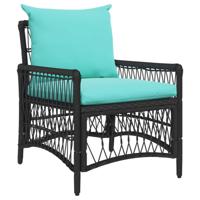 Tuinstoel Zwart 60 x 70 x 78cm poly rattan - thumbnail