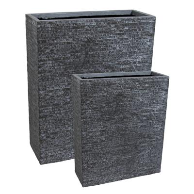 Mcollections Plantenbak Terrasafscheiding Utah - 80 x 30 x 92 cm - Clayfibre - Grafiet