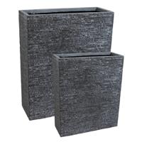 Mcollections Plantenbak Terrasafscheiding Utah - 80 x 30 x 92 cm - Clayfibre - Grafiet - thumbnail