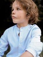 Hemd - Collectie Feesten en Huwelijken blauw-wit gestreept - thumbnail