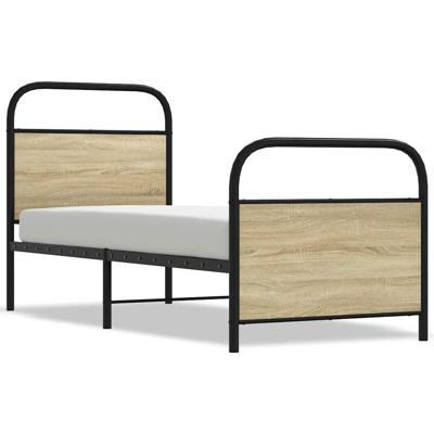 Bedframe zonder matras metaal sonoma eikenkleurig 150x200 cm - thumbnail