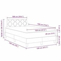 Boxspring Bed met Matras & LED Donkergrijs 120x190 cm Stof - thumbnail