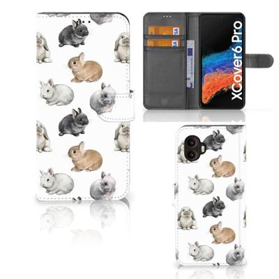 Telefoonhoesje | Met pasjeshouder | voor Samsung Galaxy Xcover 6 Pro Konijntjes
