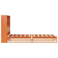 Bed met boekenkast zonder matras hout wasbruin 140x200 cm - thumbnail