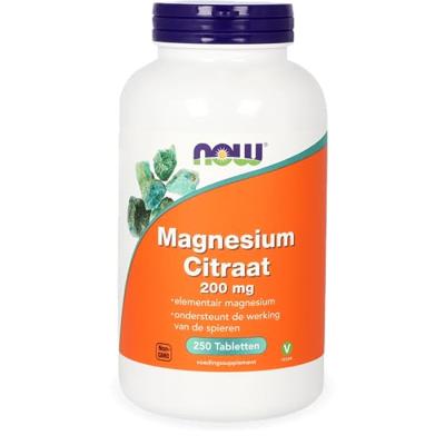 NOW Magnesium Citraat 200mg Tabletten NOW Magnesium Citraat 200mg Tabletten