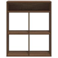 Boekenkast 66x31x80 cm bewerkt hout bruin eikenkleur - thumbnail