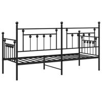 Bedframe voor een daybed met hoofdeinde Zwart 80 x 200 cm Staal - thumbnail