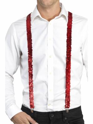 Bretels pailletten rood