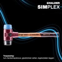 Halder Kunststofhamer | lengte 350 mm hoofd-d. 50 mm | zacht/middelhard hout | TPE-soft blauw/rubber zwart | 1 stuk - 3012.050 3012.050 - thumbnail