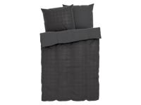 LIVARNO home Satijnen dekbedovertrek 200 x 200 cm (Antraciet/geruit) - thumbnail
