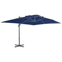 VidaXL Zweefparasol met aluminium paal 4x3 m azuurblauw - thumbnail