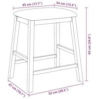 Barstoelen met kussens 2 st massief hout rubber wit - thumbnail
