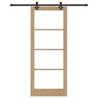 Schuifdeur met Hardware Set 'ORKDAL'van Massief Hout en Glas - thumbnail