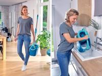 Leifheit 52102 clean twist disc mop compleet systeem met wieltjes blauw - thumbnail