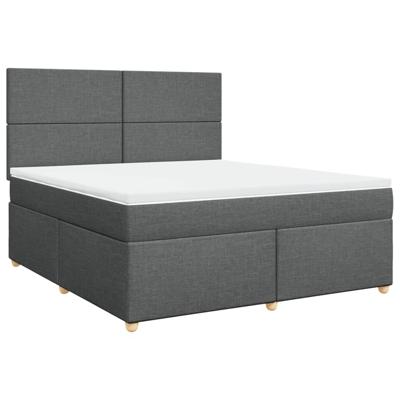 Boxspring met matras stof donkergrijs 180x200 cm
