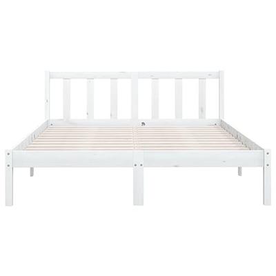 Bedframe massief grenenhout wit 120x190 cm
