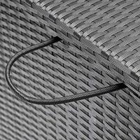 Tuinbox Polyrotan Kussenbox Zwart 150x77x73cm met Wielen - thumbnail