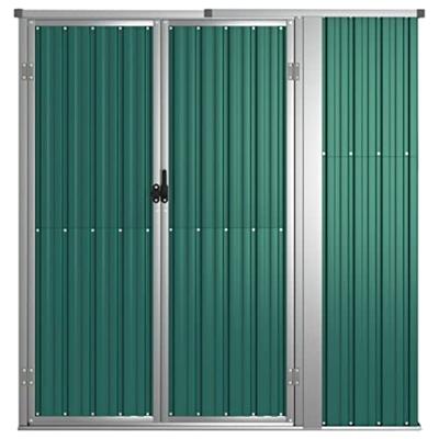 VidaXL Tuinschuur 161x89x161 cm gegalvaniseerd staal groen VidaXL Tuinschuur 161x89x161 cm gegalvaniseerd staal groen