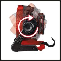 Einhell GE-CF 18/2200 Li Power X-Change Accuventilator Rood Werkt ook op batterijen, Wandmontage mogelijk - thumbnail