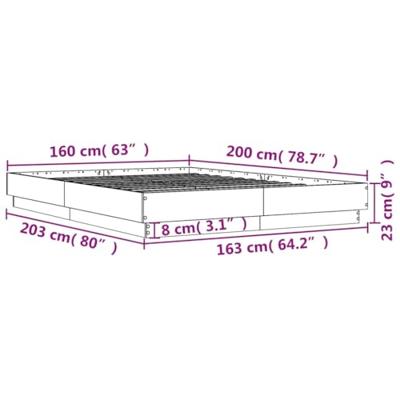 Bedframe met LED-verlichting sonoma eikenkleurig 160x200 cm