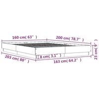 Bedframe met LED-verlichting sonoma eikenkleurig 160x200 cm - thumbnail