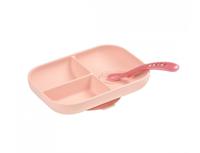 BEABA Siliconenlunch set 2-delig gecompartimenteerd - roze - thumbnail