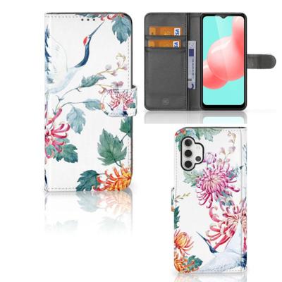 Samsung Galaxy A32 5G | Telefoonhoesje | Met pasjeshouder | Bird Flowers Samsung Galaxy A32 5G | Telefoonhoesje | Met pasjeshouder | Bird Flowers