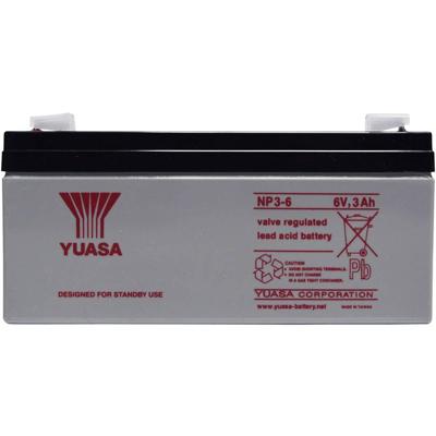 Yuasa NP3-6 Loodaccu 6 V 3 Ah Loodvlies (AGM) (b x h x d) 134 x 64 x 34 mm Kabelschoen 4.8 mm Onderhoudsvrij Yuasa NP3-6 Loodaccu 6 V 3 Ah Loodvlies (AGM) (b x h x d) 134 x 64 x 34 mm Kabelschoen 4.8 mm Onderhoudsvrij