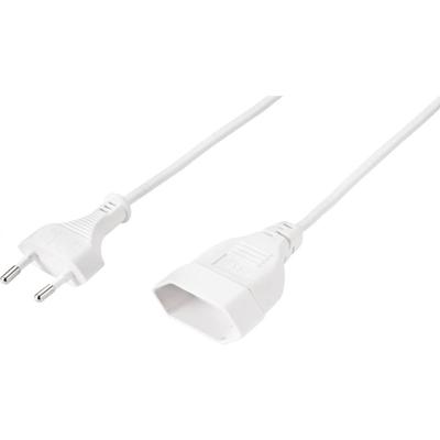 Sygonix SY-5044232 Stroom Verlengkabel Wit 0.20 m H03VVH2-F 2X 0,75 mm²