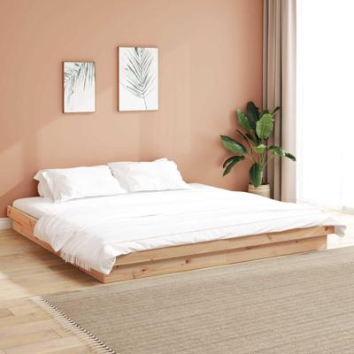 Bedframe Naturel 200 x 200 cm Massief grenenhout
