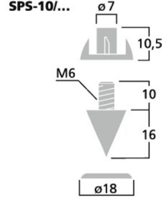 Monacor SPS-10/SC Luidspreker-spikes 4 stuk(s)