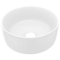 VidaXL Wastafel rond 40x15 cm keramiek matwit - thumbnail