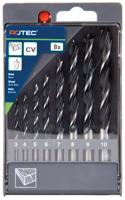 Rotec 8 dlg. Machinale houtborenset 3,0-10,0 mm - 9001051 - 900.1051 - thumbnail