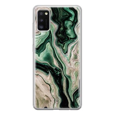 Samsung Galaxy A41 siliconen hoesje - Green waves