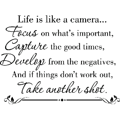 Life is like a camera - Muursticker