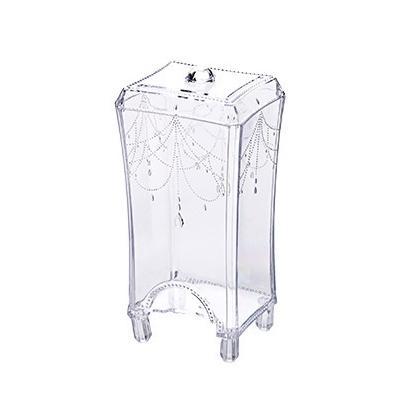 2 PC'S Desktop katoen pad opbergdoos kunststof transparante doos (wit)