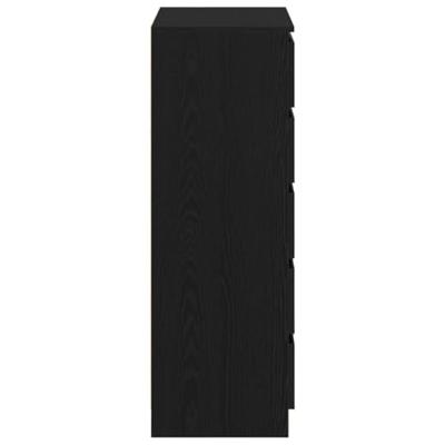 Ladekast 60x36x103 cm bewerkt hout zwart eikenkleur Ladekast 60x36x103 cm bewerkt hout zwart eikenkleur