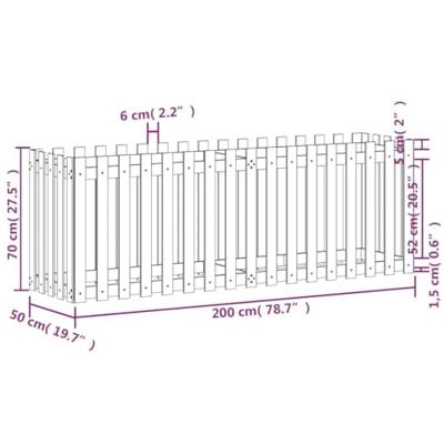 VidaXL Plantenbak verhoogd met hekontwerp 200x50x70 cm grenenhout VidaXL Plantenbak verhoogd met hekontwerp 200x50x70 cm grenenhout