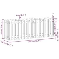 Plantenbak verhoogd met hekontwerp 200x50x70 cm grenenhout - thumbnail
