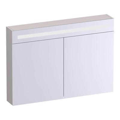 Brauer Promise Deluxe Spiegelkast - 100 cm - met Verlichting - 2 Dubbelzijdige Spiegeldeuren - Mat Zand