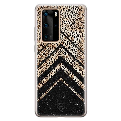 Huawei P40 Pro siliconen hoesje - Chevron luipaard