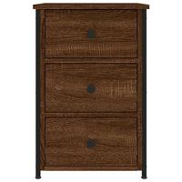 Nachtkastjes 2 st 40x36x60 cm bewerkt hout bruineikenkleurig - thumbnail