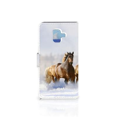 Samsung Galaxy A6 2018 Telefoonhoesje met Pasjes Paarden