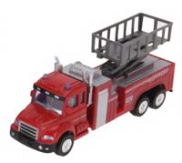 Free and Easy vrachtwagen met aanhanger 16 cm rood - thumbnail
