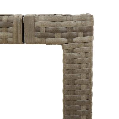 Tuintafel met glazen blad 150x90x75 cm poly rattan grijs - thumbnail