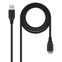 Nanocable 10.01.1101-BK - USB 3.0 naar Micro USB 3.0 kabel, hoofdtoepassing in mobiele en digitale camera's, type A/M-Micro B/M, mannelijk, zwart, 1,0 m - thumbnail